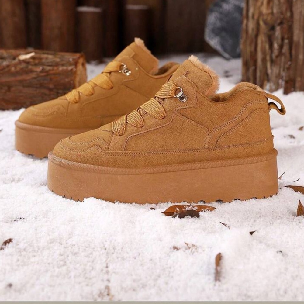 Chunky Tan Platform Sneakers